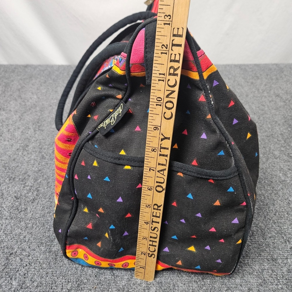 Vintage Laurel Burch Cats Weekender Bag Boho Tote Travel Duffle Mystical Artsy - Picture 13 of 14